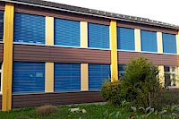 Mit Farben Kontraste schaffen, Schulhaus Elgg
