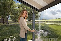 Seitliche Absenkung als Wasserablauf